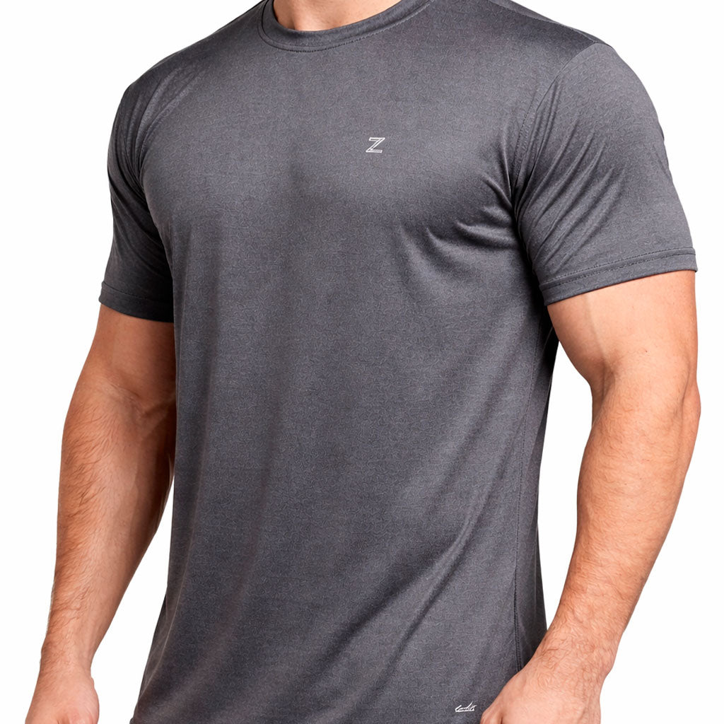 Camiseta Dry Fit com Ajuste ao Corpo e Tecido Respirável - Cinza