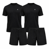 Kit 2 Peças DryFit: 2 Camisas e 2 Shorts - Preto