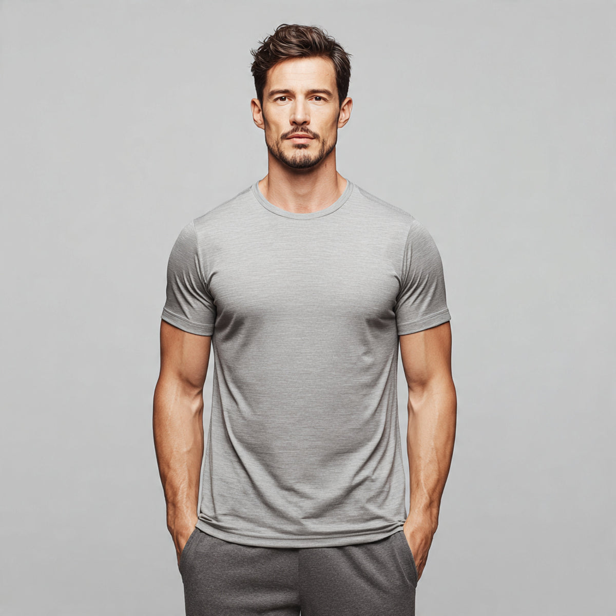 Camiseta Dry Fit com Ajuste ao Corpo e Tecido Respirável - Cinza