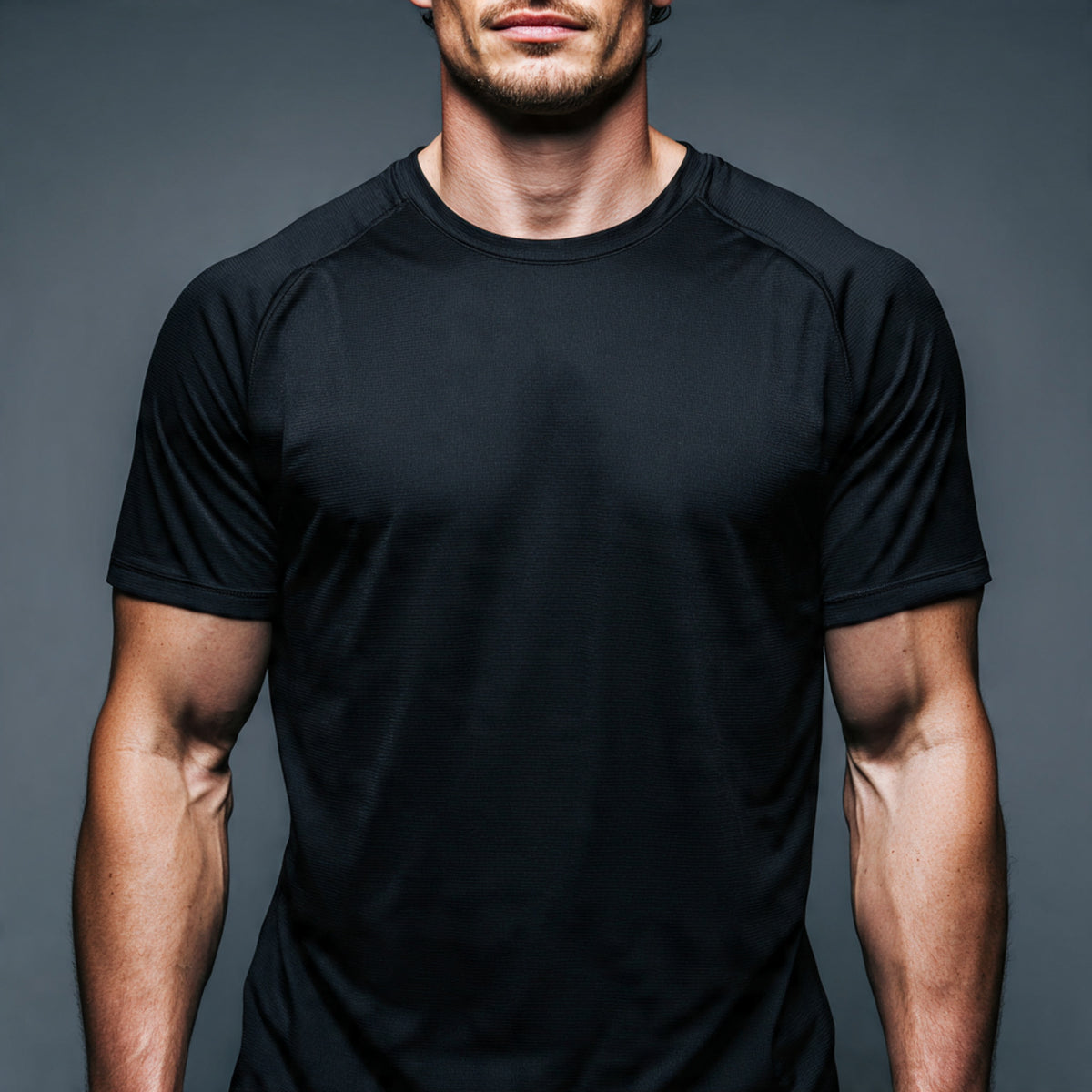 Camiseta Dry Fit com Ajuste ao Corpo e Tecido Respirável - Preta